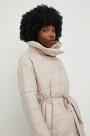 Kurtki damskie - Answear Lab kurtka damska kolor beżowy zimowa oversize - miniaturka - grafika 1