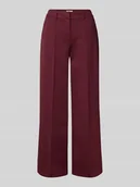 Spodnie damskie - Spodnie materiałowe z szeroką nogawką z przeszytym kantem model ‘KATE’ - miniaturka - grafika 1