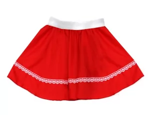 SPÓDNICZKA KORONKA PONGEE CZERWONA 34cm - Sukienki i spódniczki dla dziewczynek - miniaturka - grafika 1