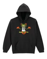 Bluzy męskie - Bluza z kapturem z nadrukiem Żaba Joga Zen Hobby Czarny M - miniaturka - grafika 1