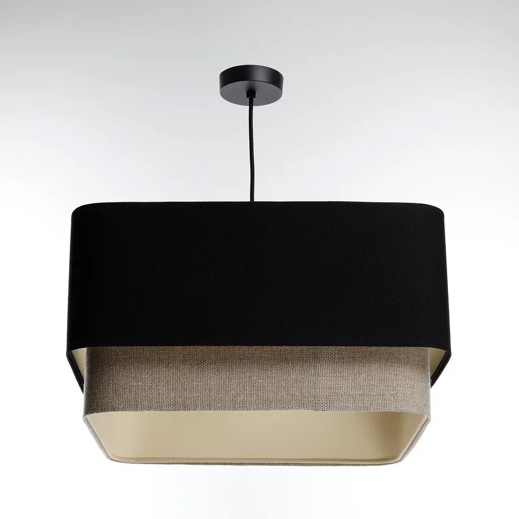 Lampa wisząca KWADRO DUO 006 51x47cm czarna/beżowa BPS KONCEPT