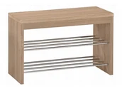 Pufy i podnóżki - Stojak Na Buty ST7 Dębowy Drewniany 2-Poziomowy - miniaturka - grafika 1