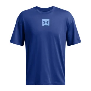 Męski t-shirt z nadrukiem Under Armour UA M Hw Os Sm Box Ss - niebieski - UNDER ARMOUR - Koszulki sportowe męskie - miniaturka - grafika 1