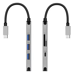SWISSTEN SWISSTEN hub USB C HUB 6 IN 1 ALUMINIUM 44040102 44040102 - Gadżety USB - miniaturka - grafika 1