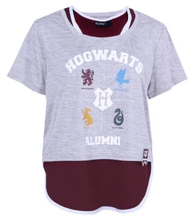 Szaro-bordowa podwójna bluzeczka HARRY POTTER 4XL - Koszulki i topy damskie - miniaturka - grafika 1