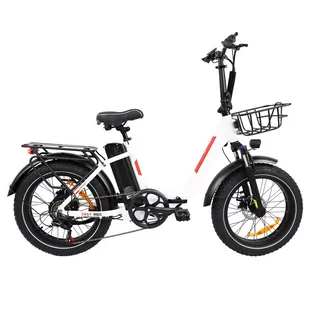 Rower elektryczny BAOLUJIE DZ2030, opony 20*4,0 cali, silnik 500W, bateria 48V 13Ah, maks. prędkość 40km/h - biały - Rowery elektryczne - miniaturka - grafika 1