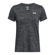 Koszulki i topy damskie - Damska Koszulka z krótkim rękawem UNDER ARMOUR TECH SSV- TWIST 1384227-001 – Czarny - miniaturka - grafika 1