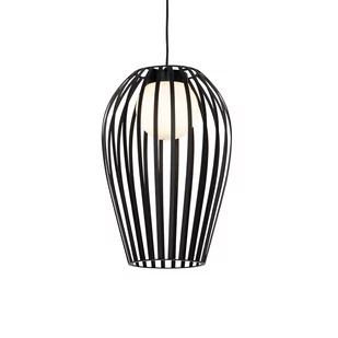 QAZQA Designerska lampa wisząca czarna z opalem - Angela - Lampy sufitowe - miniaturka - grafika 1