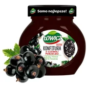 Konfitury, marmolady, powidła - Łowicz KONFITURA Z CZARNYCH PORZECZEK NISKOSŁODZONA 240 G - miniaturka - grafika 1