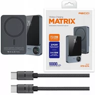 Powerbanki - SZYBKI POWERBANK DO MAGSAFE BEZPRZEWODOWY 10000 MAH Z EKRANEM LED 20W PD - miniaturka - grafika 1