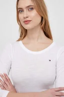 Bluzki damskie - Tommy Hilfiger longsleeve bawełniany kolor biały - miniaturka - grafika 1