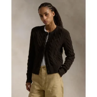 POLO RALPH LAUREN Wełniany kardigan | Regular Fit | z dodatkiem kaszmiru - Swetry damskie - miniaturka - grafika 1