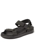 Sandały męskie - Clarks Sandały męskie Sunder Range, Czarny nubuk, 44 EU - miniaturka - grafika 1