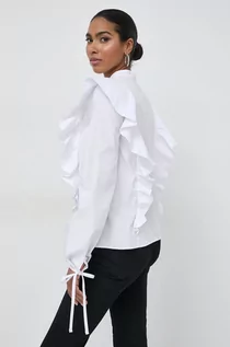 Bluzki damskie - Silvian Heach bluzka bawełniana damska kolor biały gładka - grafika 1