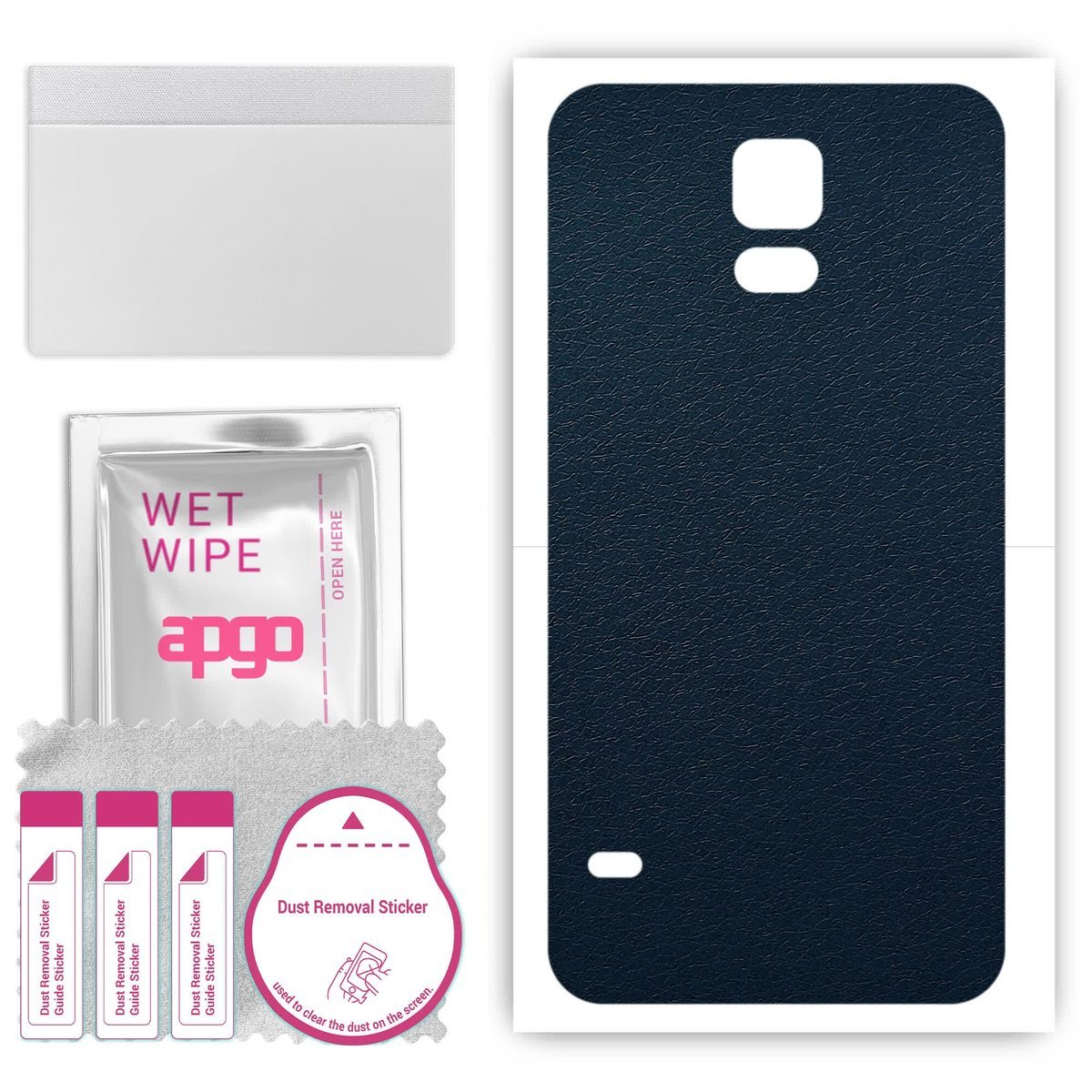 Folia naklejka skórka strukturalna na TYŁ do Samsung Galaxy S5 mini - Skóra Granatowa - apgo SKINS
