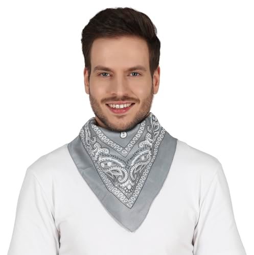FIESTAS GUIRCA Szary szalik dla dorosłych Unisex - Wszechstronny dodatek tekstylny na imprezę kostiumową, karnawał i uroczystości - Idealny do uzupełnienia kostiumów piratów, dżinsów lub bandytów -