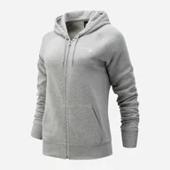 Bluzy damskie - Bluza streetwear rozpinana damska z kapturem New Balance NBWJ03806AG S Szara (194389407779) - miniaturka - grafika 1