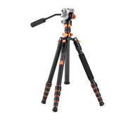 Statywy fotograficzne - K&F Concept O255C4 z głowicą FH-03 Czarny - miniaturka - grafika 1