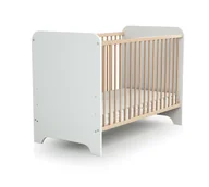 Łóżeczka i kojce - AT4 - Łóżeczko dziecięce drewniane 60 x 120 cm CARROUSEL Biel i buk - miniaturka - grafika 1