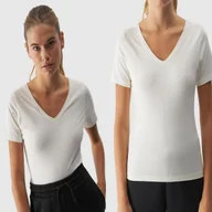 Koszulki i topy damskie - 4F T-SHIRT DAMSKI M GŁĄDKI BASIC KOSZULKA SPORTOWA TTSHF1649 AW24 - miniaturka - grafika 1