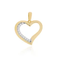 Wisiorki - Złota zawieszka serduszko z cyrkoniami pr. 333 - miniaturka - grafika 1