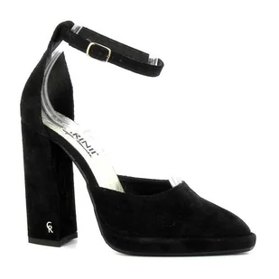 Zamszowe czarne czółenka CARINII - Carinii - Półbuty damskie - miniaturka - grafika 1