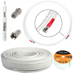 Conrad Components Kabel koncentryczny Components 548039 Średnica zewnętrzna 6.60 mm RG6 U 75 Ohm 120 dB biały 100 m RG6U FOR HDTV 100M - Kable - miniaturka - grafika 2