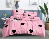 Pościel - Pościel MARIA poszewki 70x80 komplet 160x200 3cz satynowa stylowa serca - miniaturka - grafika 1