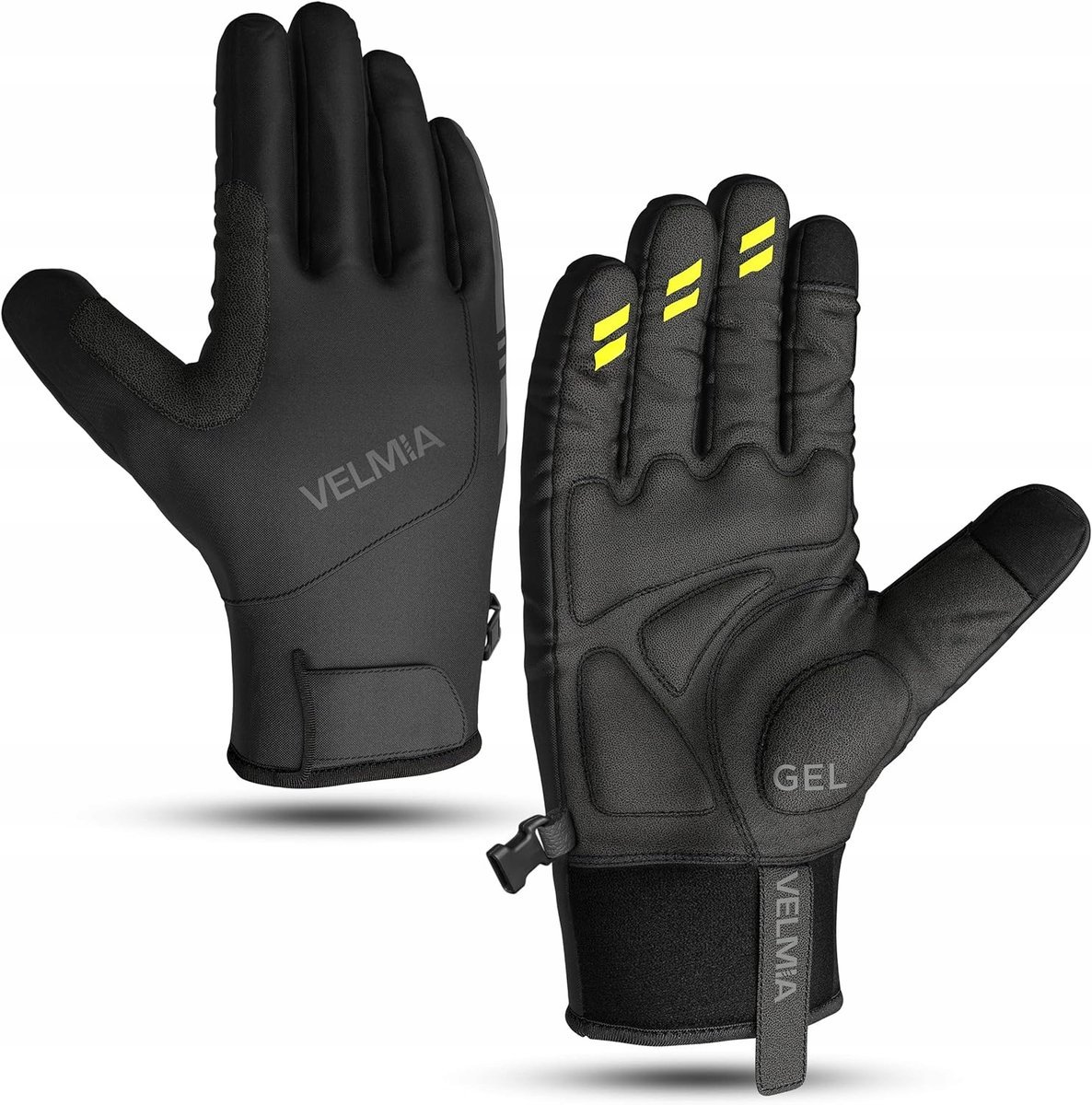 Zimowe rękawiczki rowerowe VELMIA r. M wodoodporne wyściółka żelowa 1591