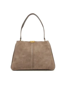 Tommy Hilfiger Torebka Casual Leather Shoulder Bag Sued AW0AW18201 Beżowy - Torebki damskie - miniaturka - grafika 1