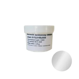 Srebrny barwnik w proszku spożywczy 2,5g Funky Color - Dodatki do ciast w proszku - miniaturka - grafika 1