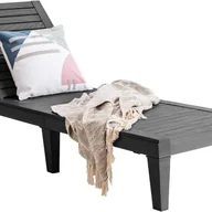 Leżaki ogrodowe - Leżak do Opalania z PP, Regulowane Oparcie, Mebel Ogrodowy do Ogrodu, na Podwórko, Basen, Patio, do 180 kg, 190 x 57,5 x 29-84,5 cm (Czarny) - miniaturka - grafika 1