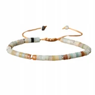 Bransoletki - Bransoletka Damska Koraliki Kamień Naturalny Amazonit 2 x 4 mm Regulowany - miniaturka - grafika 1