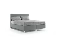 Łóżka - Łóżko tapicerowane kontynentalne Basic 160x200 Szare - miniaturka - grafika 1
