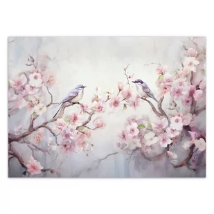 Fototapeta, Ptaki i kwiaty Shabby Chic (Rozmiar 100x70) - Fototapety - miniaturka - grafika 3