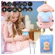 Karuzele dla niemowląt - LAMPKA NOCNA RZUTNIK PROJEKTOR 12 projekcji KARUZELA KRÓLICZEK Głośnik USB - miniaturka - grafika 1