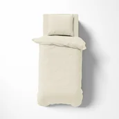 Pościel - Pościel adamaszkowa 140X200 ekri jednobarwna paski 1 cm Pure - miniaturka - grafika 1