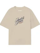 Koszulki męskie - Jack & Jones Koszulka w kolorze beżowym - miniaturka - grafika 1