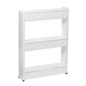 Szafki łazienkowe - Mobilny regał na kółkach szafka łazienkowa 3 półki biały HA1010 - miniaturka - grafika 1