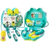 Zabawy w naśladowanie dorosłych - Zestaw lekarski w torebce turkusowy Leantoys - miniaturka - grafika 1