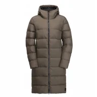 Płaszcze damskie - Damski Płaszcz Puchowy Jack Wolfskin Frozen Palace Coat - Cold Coffee - S - miniaturka - grafika 1