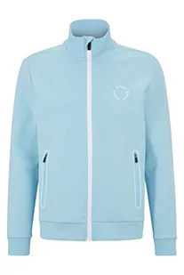 BOSS Męska bluza Skaz 2 z mieszanki bawełny z zamkiem błyskawicznym i okrągłym logo, jasnoniebieski, S - Bluzy męskie - miniaturka - grafika 1