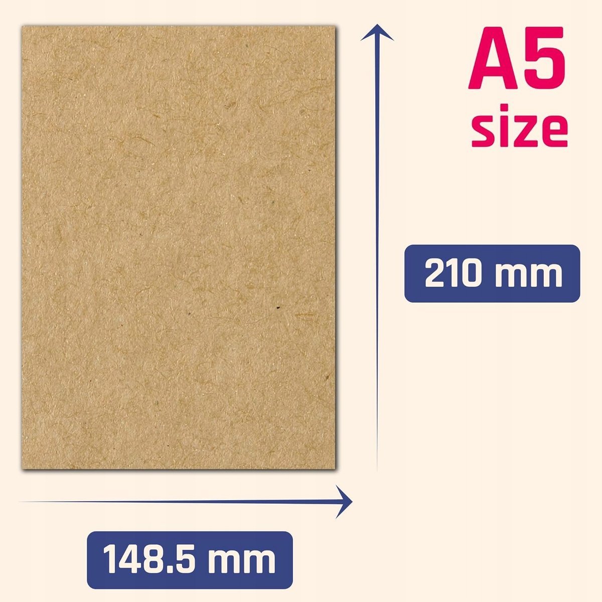 PAPIER 100 ARKUSZY A5 KRAFTOWY BRĄZOWY MATOWY DRUKOWANIE RYSOWANIE