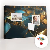 Tablice i flipcharty - Szkolna Tablica korkowa 60x40 cm, Kolorowe Pinezki, wzór Dekoracyjna abstrakcja - miniaturka - grafika 1