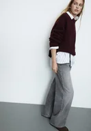 Spodnie damskie - Stradivarius D91 Jeansy low wide leg SZARY DENIM 40 - miniaturka - grafika 1