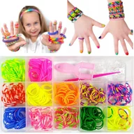 Prace ręczne dla dzieci - Gumki Do Robienia Bransoletek Biżuterii Zestaw Gumek Loom Bands W Etui - miniaturka - grafika 1