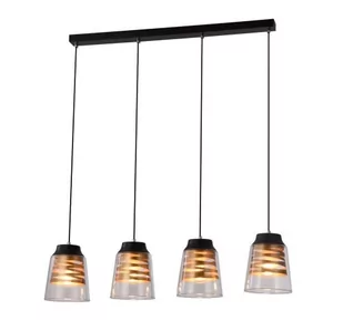 Candellux Lampa wisząca czarno-złota szklany klosz 4x60W E27 Fresno 34-78124 34-78124 - Lampy sufitowe - miniaturka - grafika 1