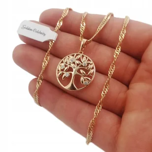 Złoty Naszyjnik Drzewko Szczęścia 45Cm Prezent 18K - Naszyjniki - miniaturka - grafika 1