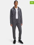 Kurtki i kamizelki sportowe damskie - Under Armour 2-częściowy zestaw sportowy w kolorze szarym - miniaturka - grafika 1