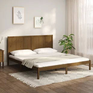 Lumarko Rama łóżka, miodowy brąz, lite drewno sosnowe, 200 x 200 cm - Łóżka Lumarko Rama łóżka, miodowy brąz, lite drewno sosnowe, 200 x 200 cm - Łóżka - miniaturka - grafika 1